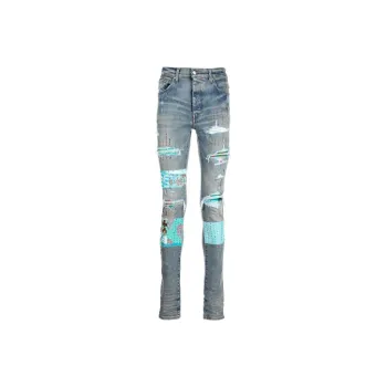 AMIRI Vintage Quilt Art Patch Skinny Jean
