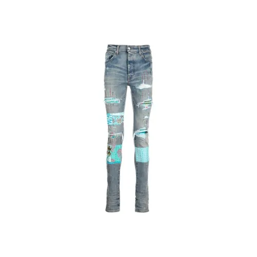 AMIRI Quilted Art Patch Skinny Jeans