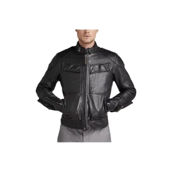 G-STAR RAW Leather Jackets Men Black