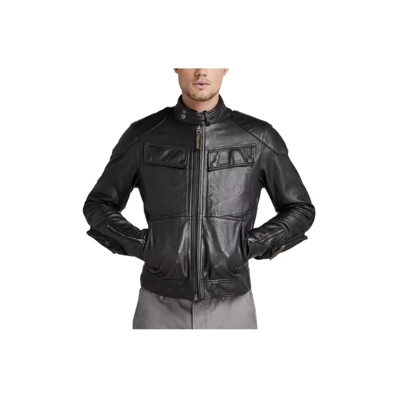 G-STAR RAW Leather Jackets Men Black-0