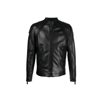 PHILIPP PLEIN SS23 Leather Jacket Men's Black