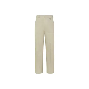 FENDI Logo Plaque Straight Leg Tailored Pants