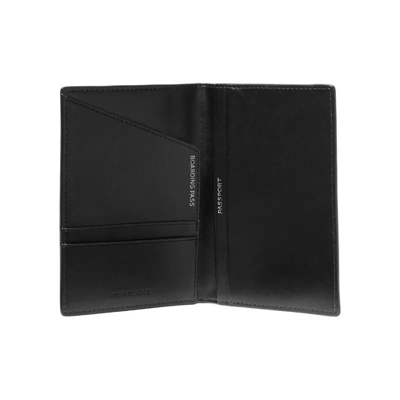 MICHAEL KORS Coated Canvas Passport Holder Men's Black-1