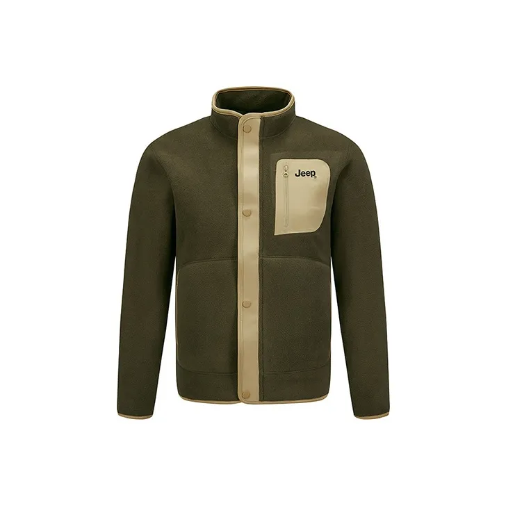 Jeep Double Sided Polar Fleece Jacket With Velvet Long Sleeved Coat Unisex-5