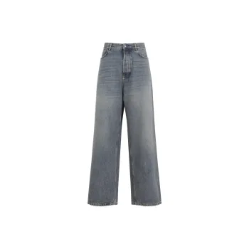 Balenciaga Logo Patch Baggy Jeans