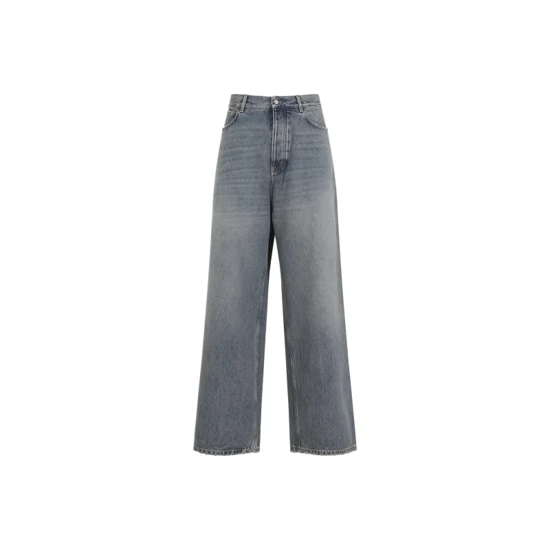 Balenciaga Logo Patch Baggy Jeans-0