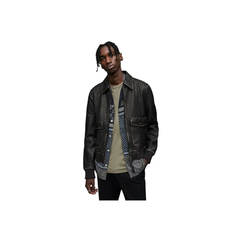 ALLSAINTS Leather Jackets Men Black-0
