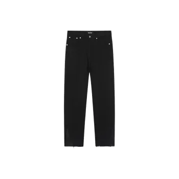 GURBAKS Jeans Men's Black Thickened And Fleece Lined