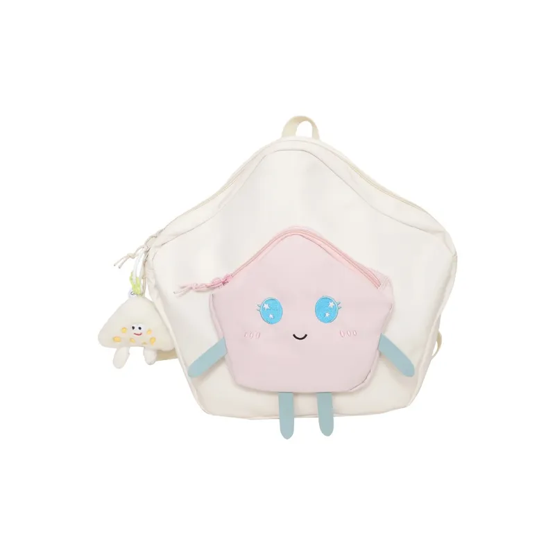 URBAN FOREST Nylon Backpack Unisex Pink/Yellow/White-11