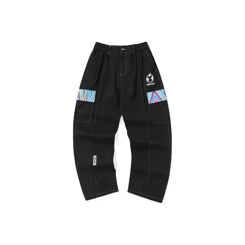 GENANX Straight Casual Pants Men's Black-0