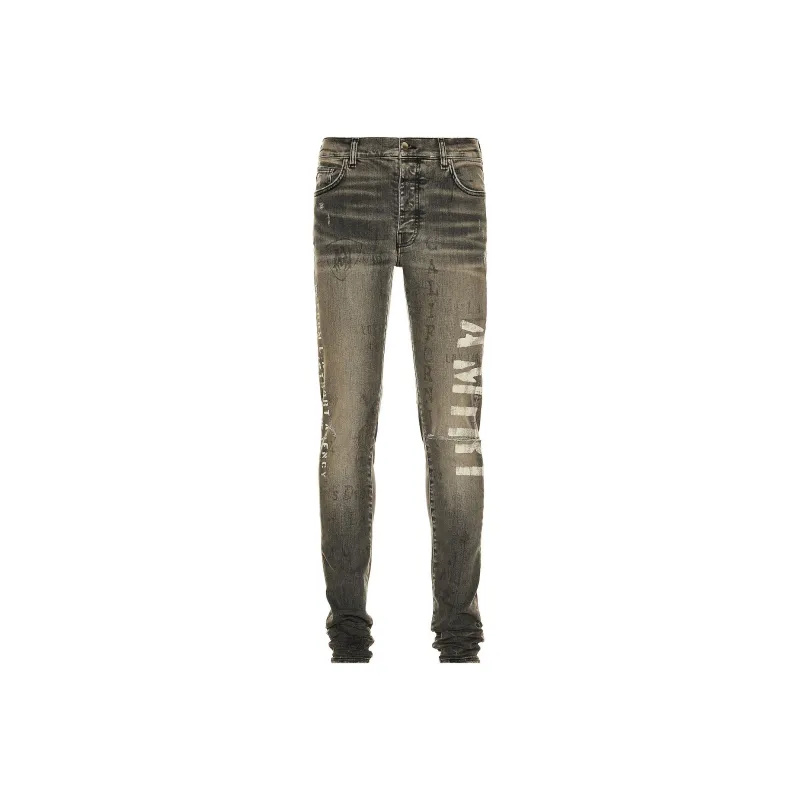 AMIRI Military Stencil Skinny Jeans-0