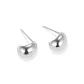 Silver Bean Hoop Earrings[925 Sterling Silver Needle]