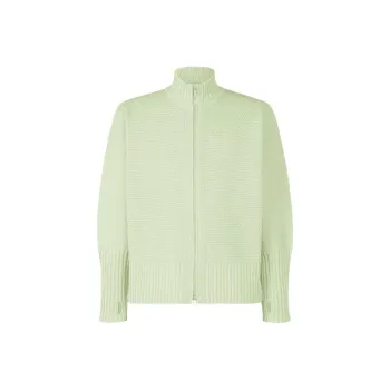 Homme Plissé Issey Miyake Rustic Knit Jackets Coats Men's Light Emerald Green