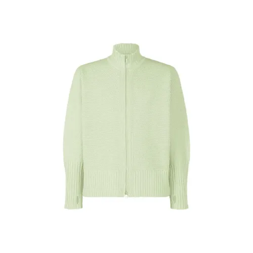 Homme Plissé Issey Miyake Rustic Knit Jackets Coats Men's Light Emerald Green