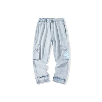 LAMLICKA Straight Jeans Unisex Light Blue