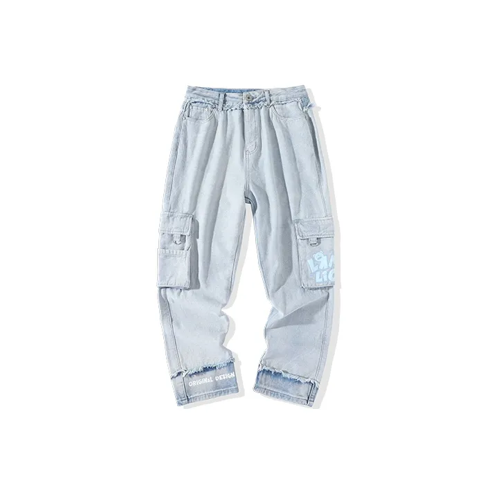 LAMLICKA Straight Jeans Unisex Light Blue-0