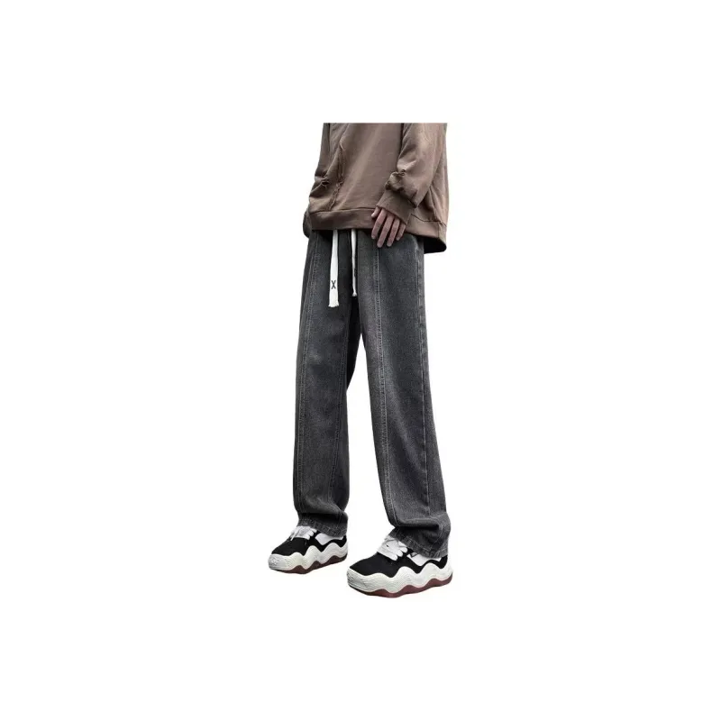 NOME Luxury Streetwear Vintage Lace Up Straight Fit Wide Leg Pants Unisex-0