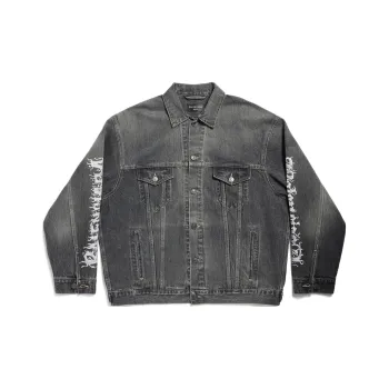 Balenciaga Logo Printed Denim Jacket
