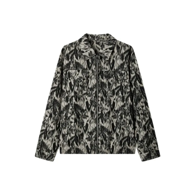 DEGAIA SS25 Jackets & Coats Men's Beige Yellow Animal Print-0