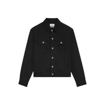 CELINE Troubadour Trucker Jacket In Raw Wash Denim