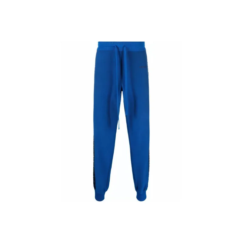VERSACE Knitted Sweatpants Men Blue-0