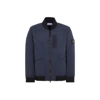 STONE ISLAND Logo Patch Zip Up Bomber Jacket
