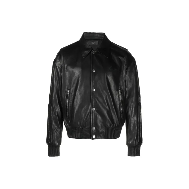 AMIRI Bones Embossed Leather Jacket-0