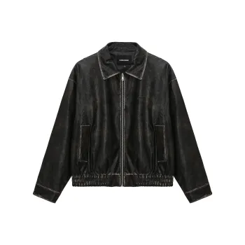CLIMAX VISION Leather Jacket Coat Unisex Bronze Black