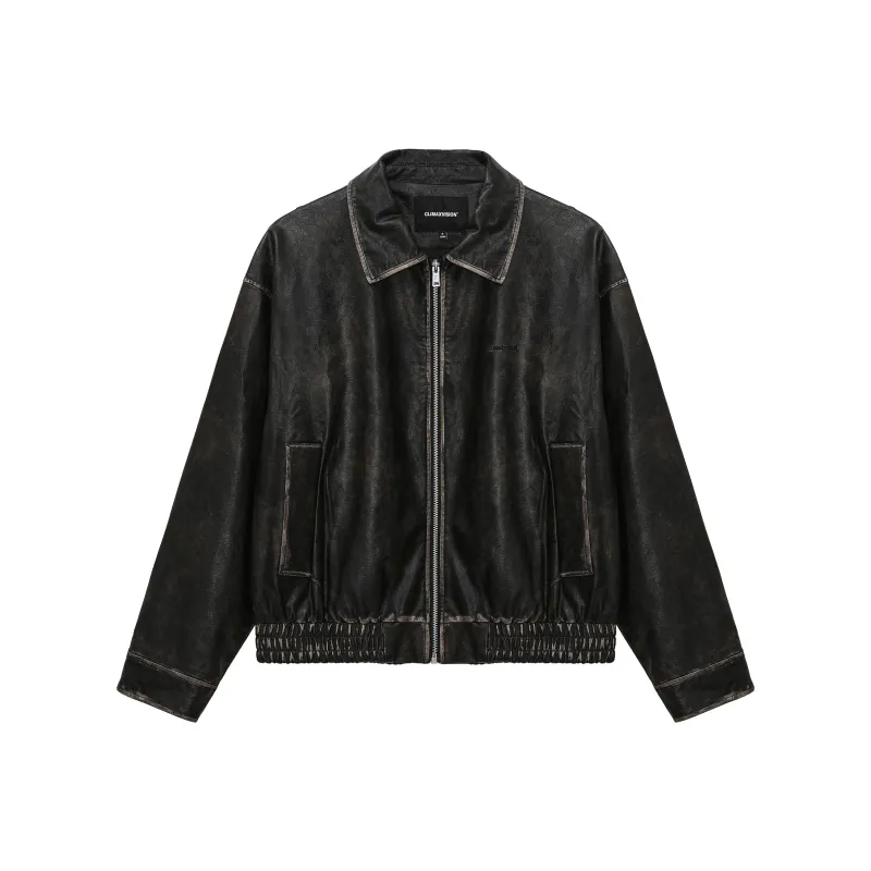CLIMAX VISION Leather Jacket Coat Unisex Bronze Black-0