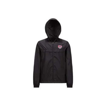 Moncler Heart Logo Embroidered Zip Up Jacket