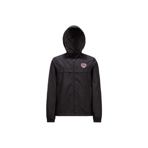 Moncler Heart Logo Embroidered Zip Up Jacket