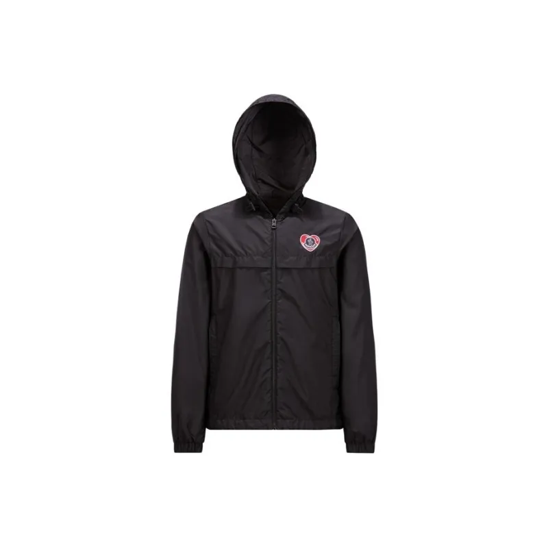 Moncler Heart Logo Embroidered Zip Up Jacket-0