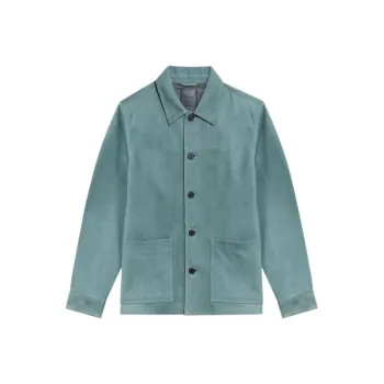 THEORY Leather Jackets Men Light Green
