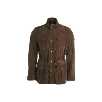 GUESS Suede Utility Jacket Jackets Coats Men's Brown