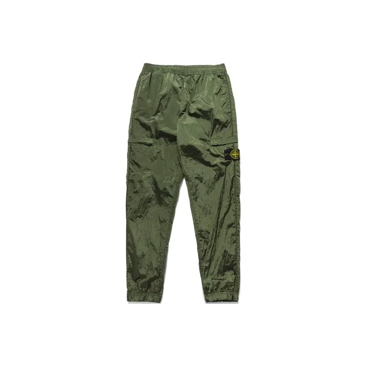 STONE ISLAND Fall Knitted Sports Pants Men's Olive-0
