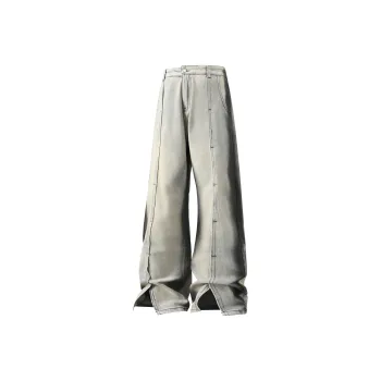 DNBH Loose Fit Straight Fit Pants With Leg Split Unisex