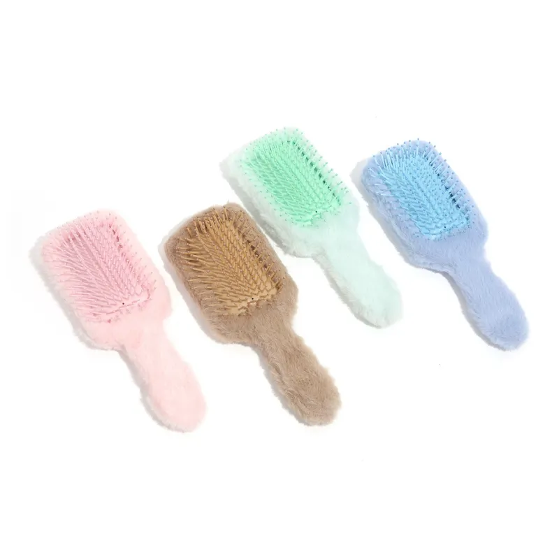 Sweet Pillow House Faux Fur Air Cushion Macaron Comb Massage Shaping-1