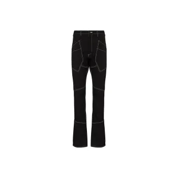 Sulvam Patchwork Tailored Straight-leg Trousers