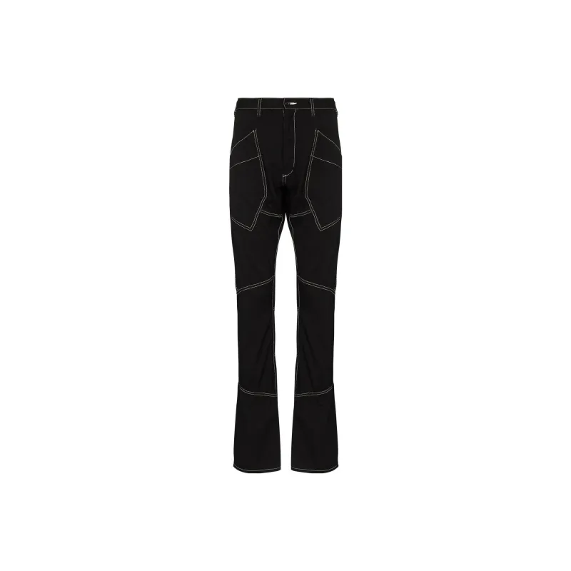 Sulvam Patchwork Tailored Straight-leg Trousers-0