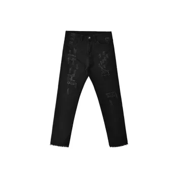 CHUSAN Straight Casual Pants Unisex Black