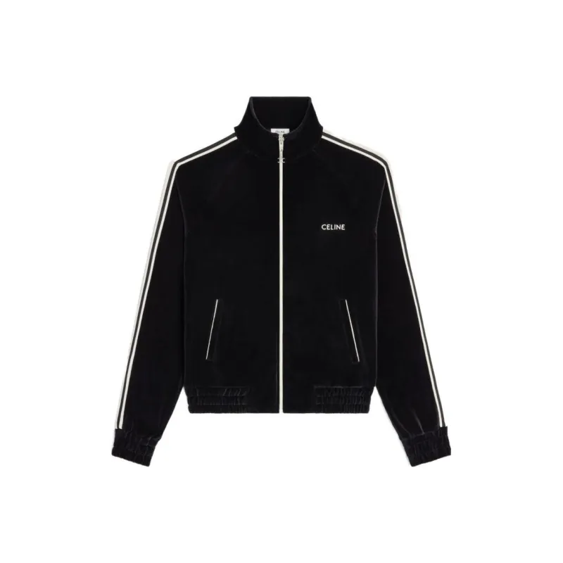 CELINE Velvet Jersey Tracksuit Jacket-0
