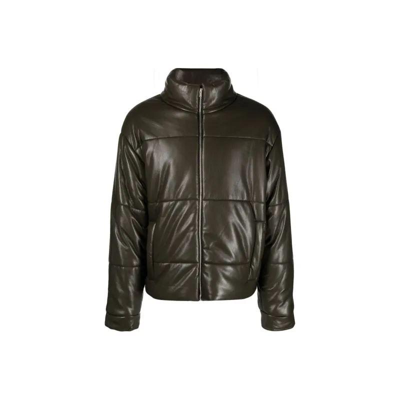 NANUSHKA Leather Jacket Men's Dark Green-0