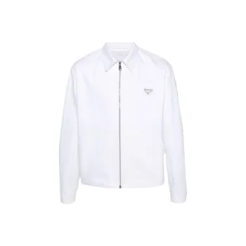 PRADA Enamel-triangle Denim Jacket