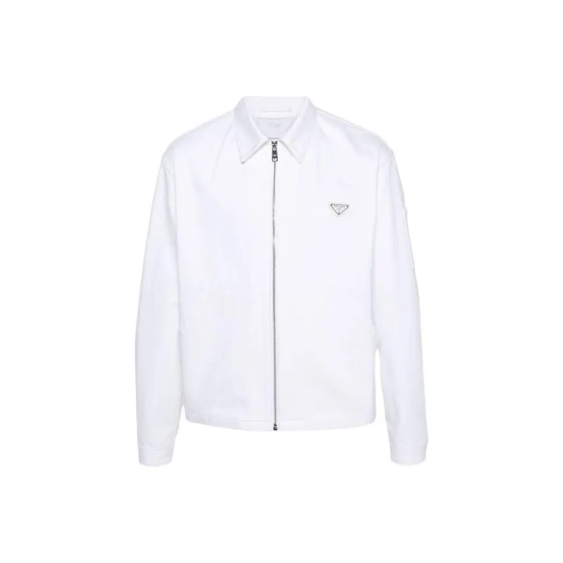 PRADA Enamel triangle Denim Jacket-0