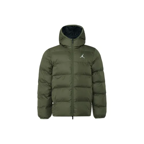Jordan Brooklyn Puffer Jacket Men's Medium Olive Green/Black