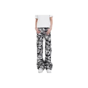 BLANC & ECLARE Western Style Loose Fit Jeans With Large Pocket Men's Camouflage