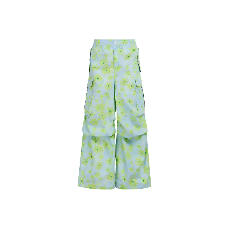 MARNI Floral print Wide leg Cargo Trousers-0