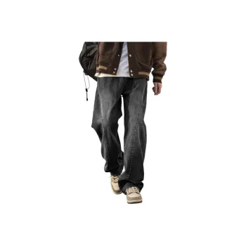 HOKLV Jeans Unisex Black Vintage Blue