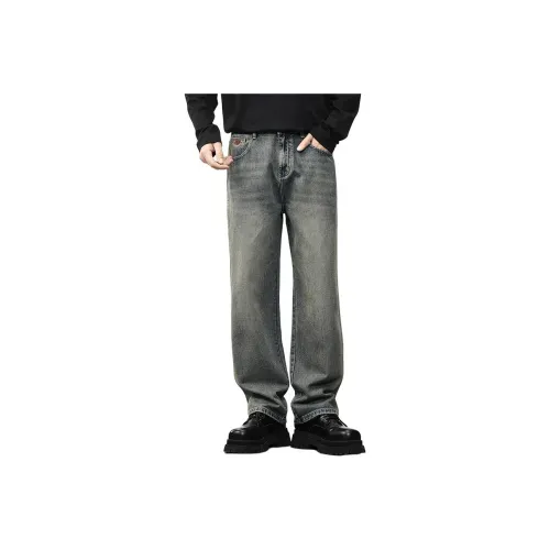 DABAISHA Jeans Men's Vintage Yellow Mud
