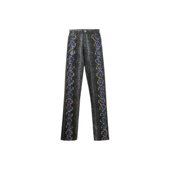VERSACE Python Print Studded Jeans